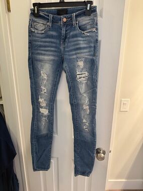 Buckle Women's Distressed Skinny Jeans - Blue